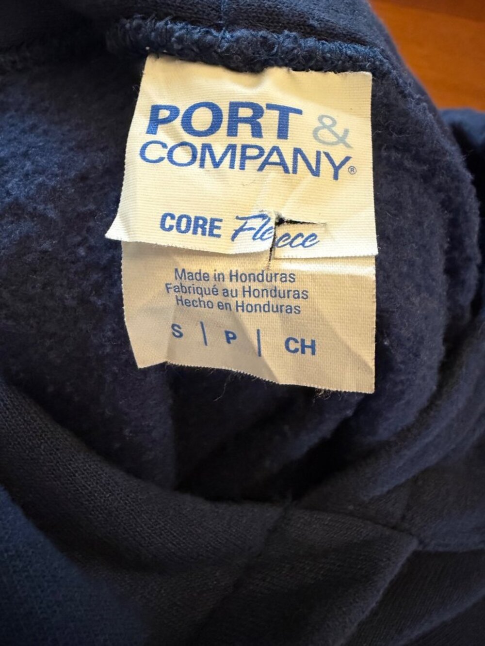 Port & Company Syracuse Core Fleece Hoodie Navy Pullover Sweatshirt S - Picture 3 of 3